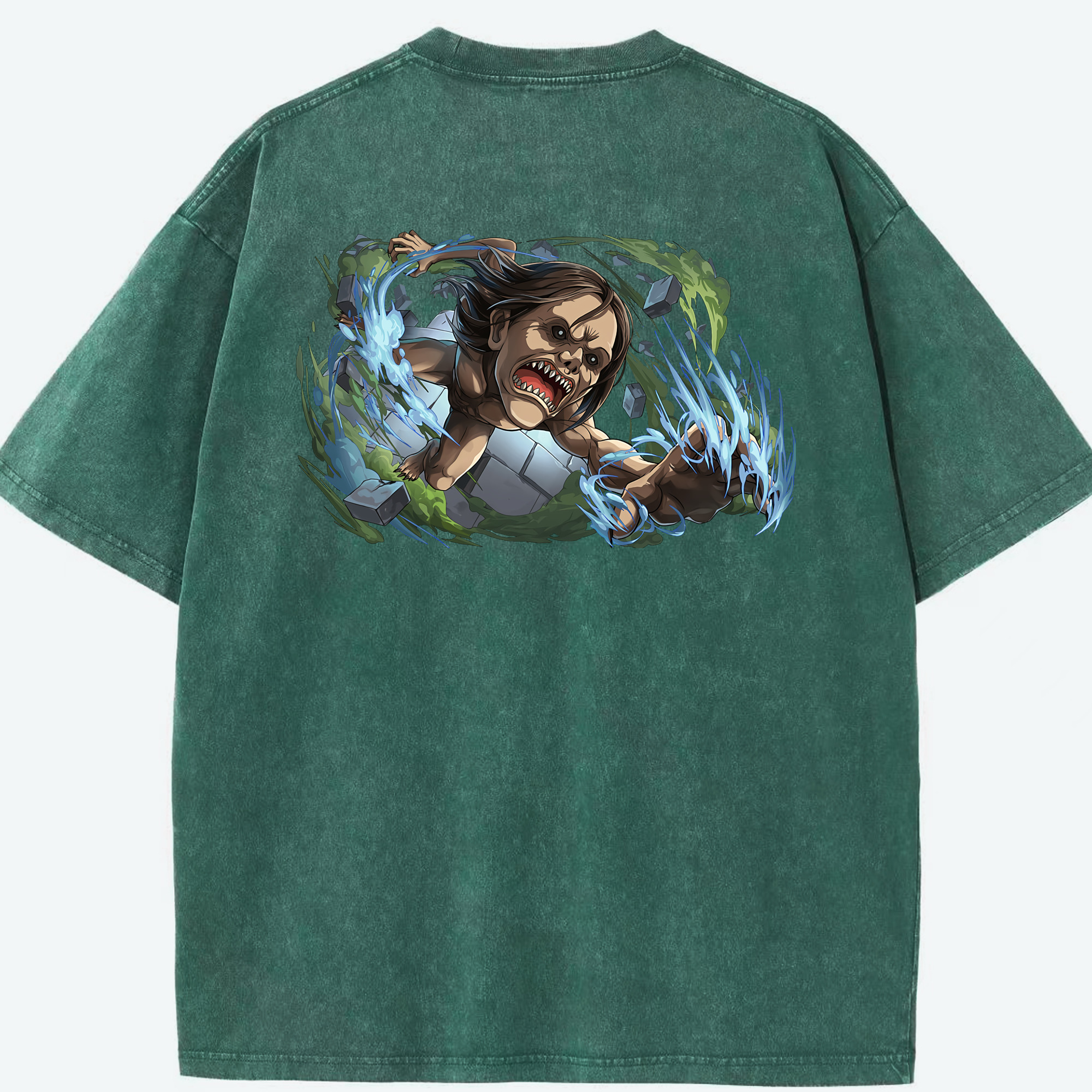 （画像用） 進撃の巨人 Attack on Titan 綿100% ヴィンテージ風 半袖Tシャツ（背面プリント）